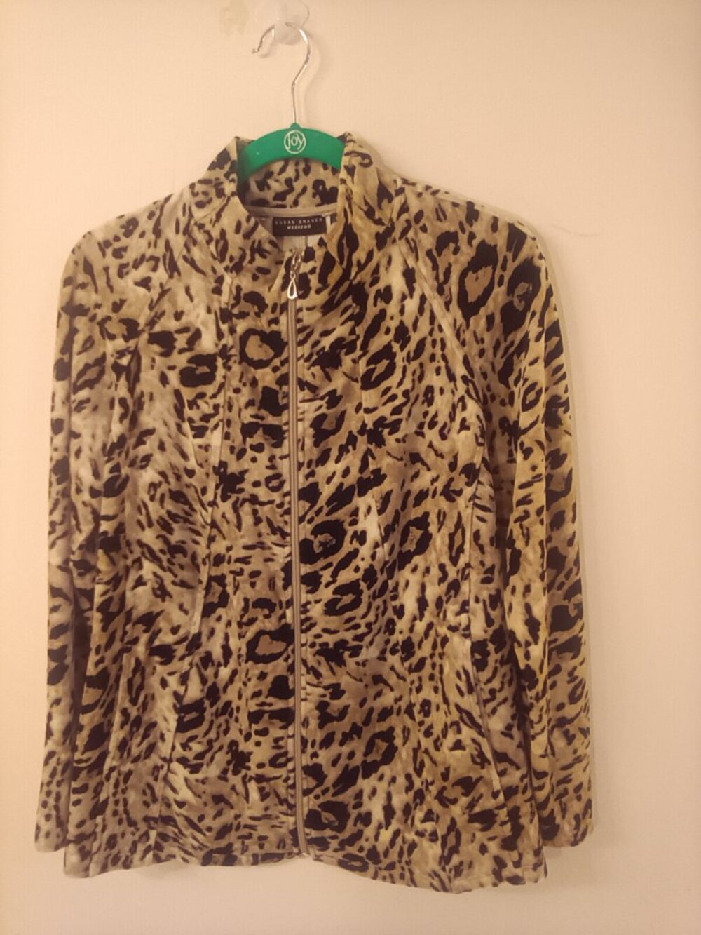 Susan Graver light weight jacket animal print size medium